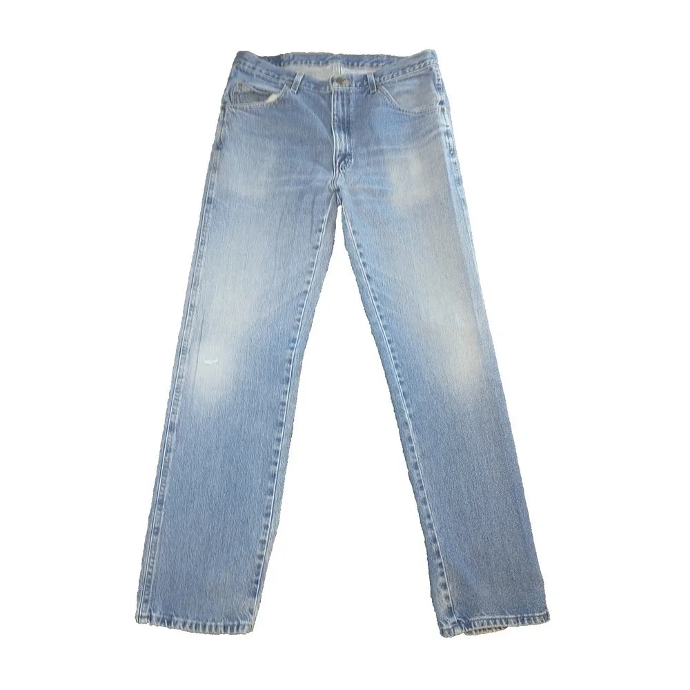 Wrangler Authentics Mens Light Wash Straight Leg Denim Jeans 34x33 96501DS Blue